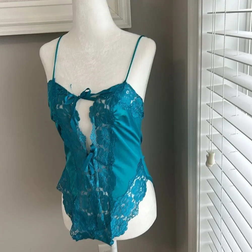 Vintage Alana Gale Intimates Teddy Romper Lace High Cut Nylon Bodysuit Robe Set - Picture 5 of 16